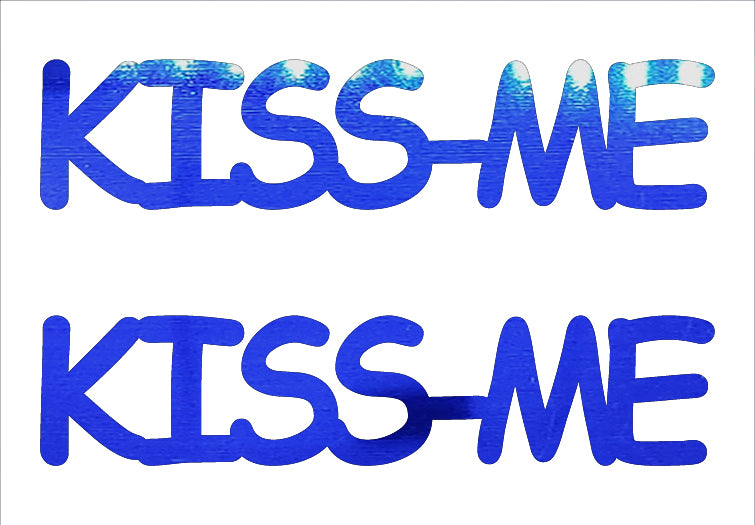 Custom-Buzz Word - KISS ME Blue Royal