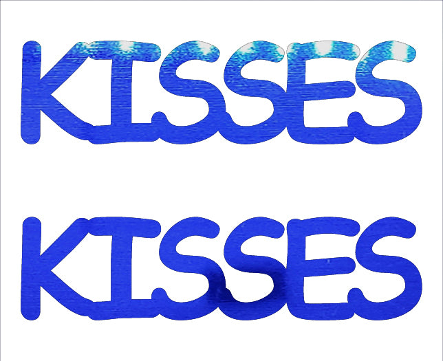 Custom-Buzz Word - KISSES Blue Royal