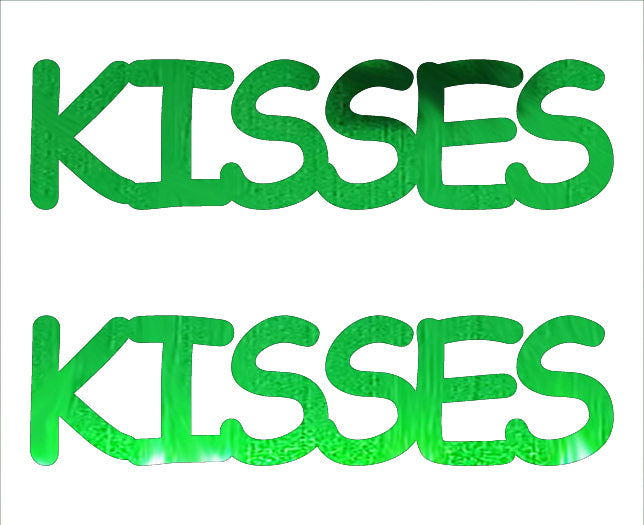 Custom-Buzz Word - KISSES Green