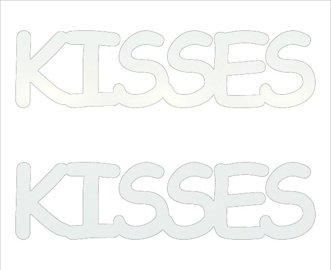 Custom-Buzz Word - KISSES White