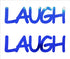 Custom-Buzz Word - LAUGH Blue Royal