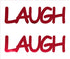 Custom-Buzz Word - LAUGH Red