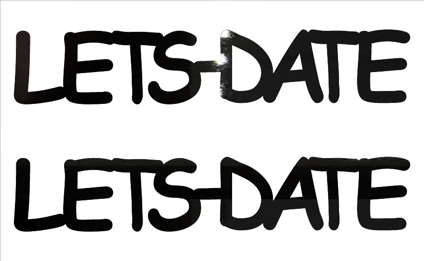 Custom-Buzz Word - LETS DATE Black