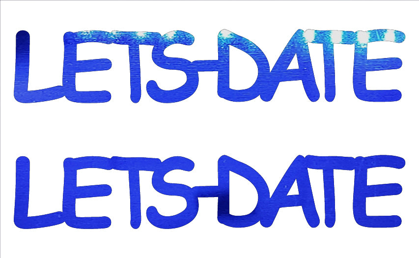 Custom-Buzz Word - LETS DATE Blue Royal