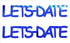 Custom-Buzz Word - LETS DATE Blue Royal