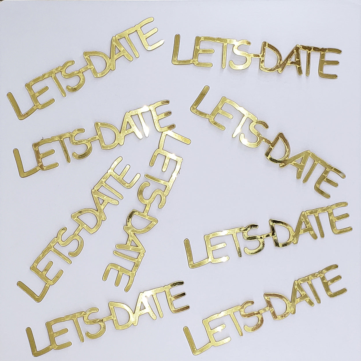 Custom-Buzz Word - LETS DATE Gold