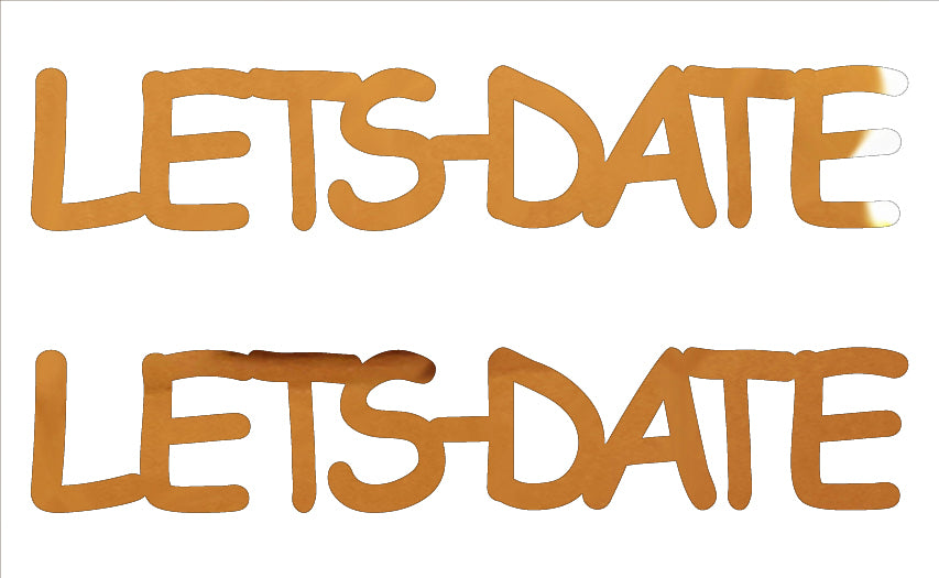 Custom-Buzz Word - LETS DATE Orange