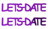 Custom-Buzz Word - LETS DATE Purple