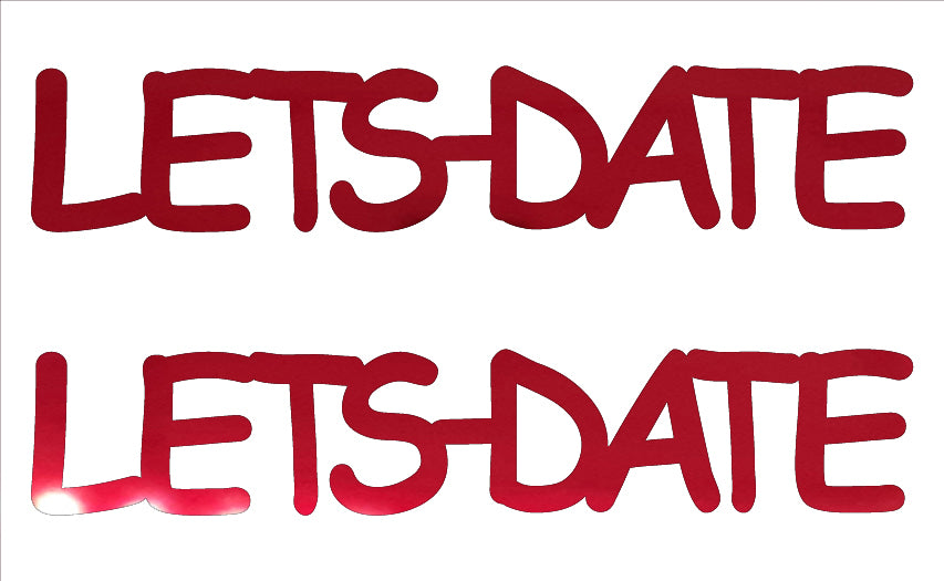 Custom-Buzz Word - LETS DATE Red