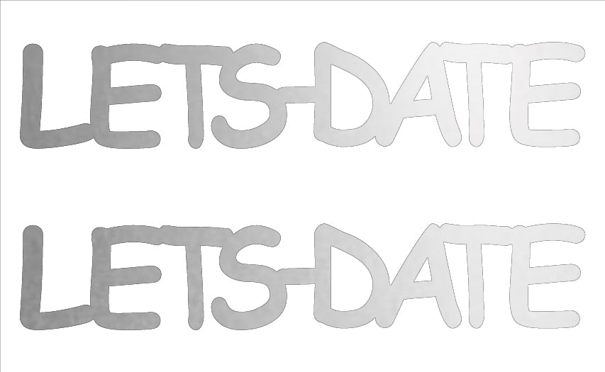 Custom-Buzz Word - LETS DATE Silver