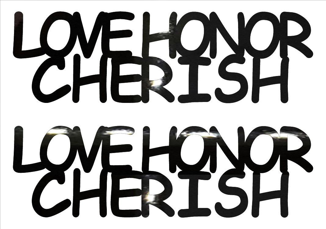 Custom-Buzz Word - LOVE HONOR CHERISH Black