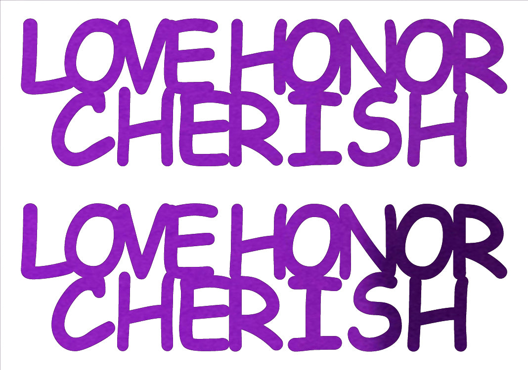 Custom-Buzz Word - LOVE HONOR CHERISH Purple