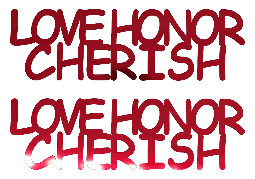 Custom-Buzz Word - LOVE HONOR CHERISH Red