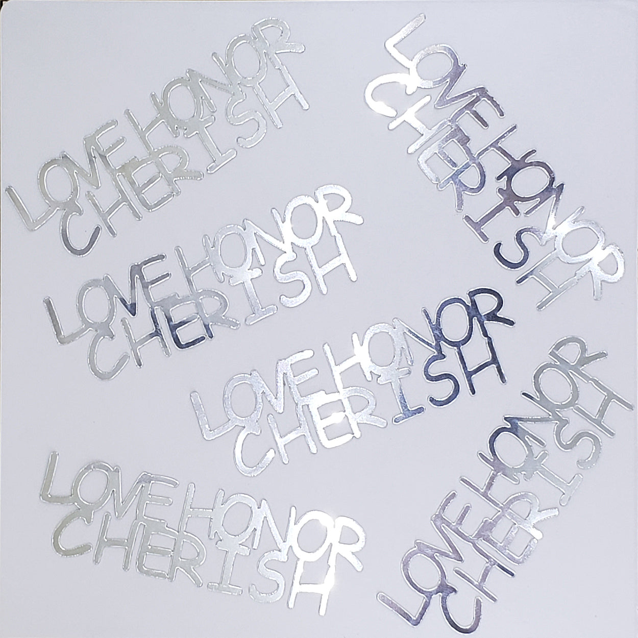 Custom-Buzz Word - LOVE HONOR CHERISH Silver