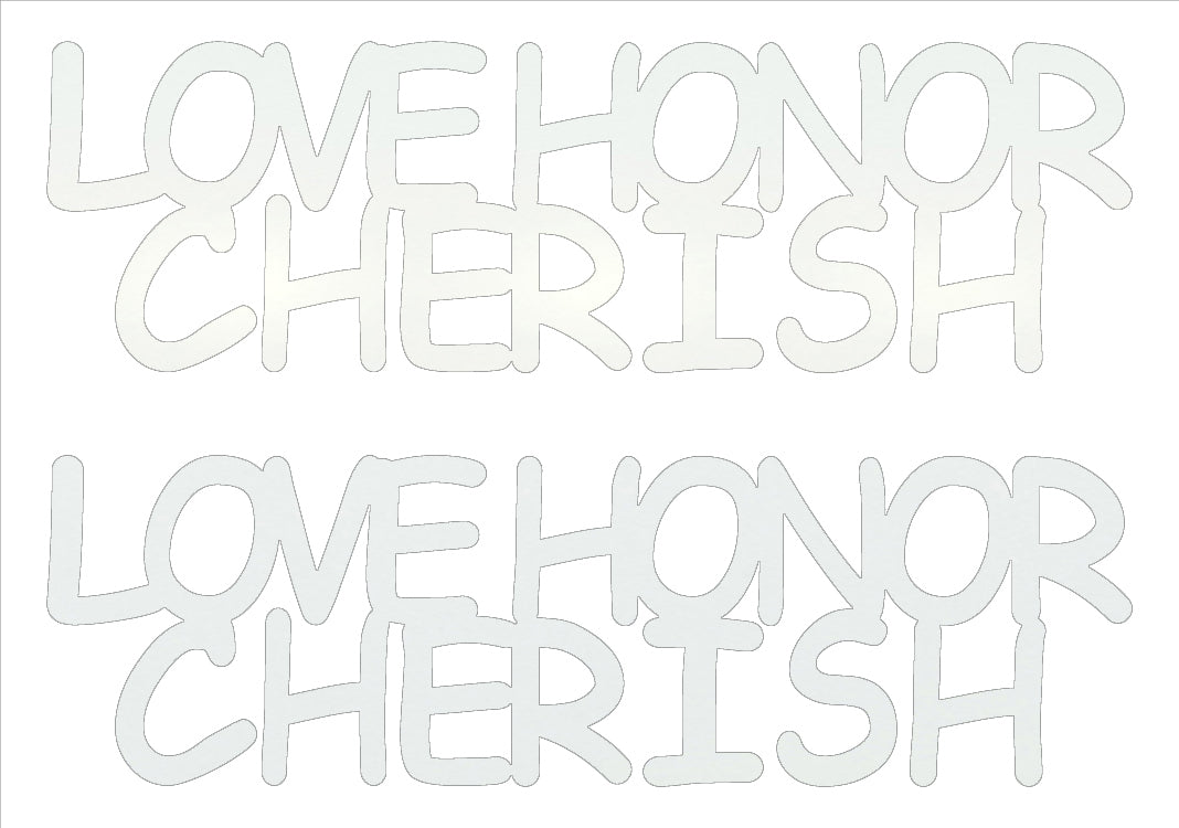 Custom-Buzz Word - LOVE HONOR CHERISH White