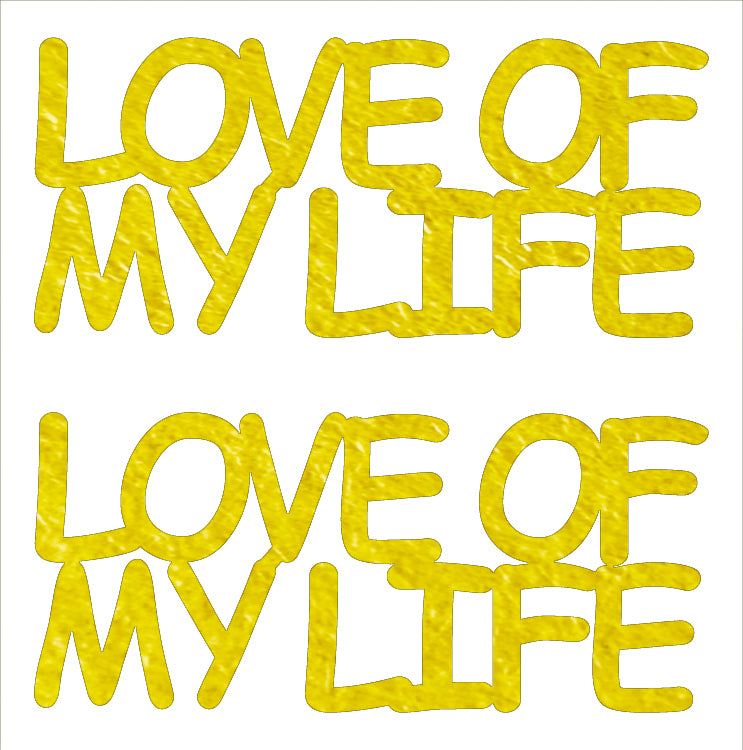 Custom-Buzz Word - LOVE OF MY LIFE Yellow Paper