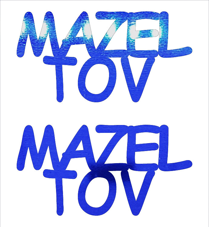 Custom-Buzz Word - MAZEL TOV Blue Royal