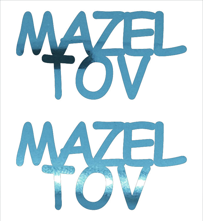 Custom-Buzz Word - MAZEL TOV Blue Sky