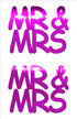 Custom-Buzz Word - MR & MRS Fuchsia