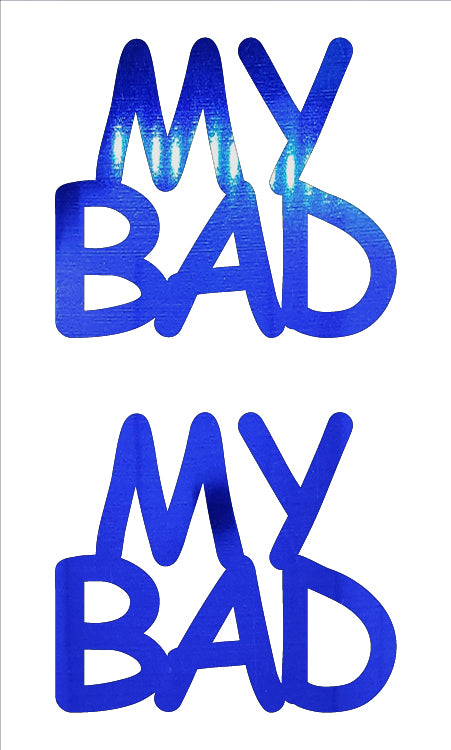 Custom-Buzz Word - MY BAD Blue Royal