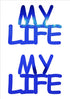 Custom-Buzz Word - MY LIFE Blue Royal