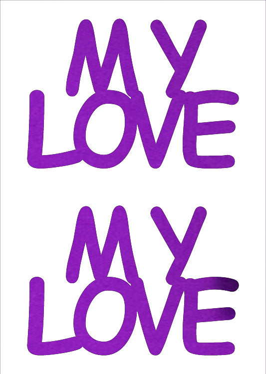 Custom-Buzz Word - MY LOVE Purple