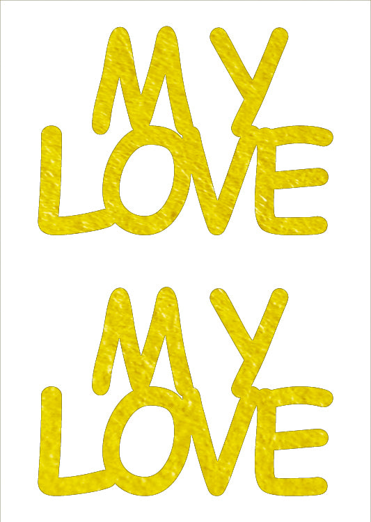 Custom-Buzz Word - MY LOVE Yellow Paper