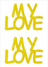 Custom-Buzz Word - MY LOVE Yellow Paper