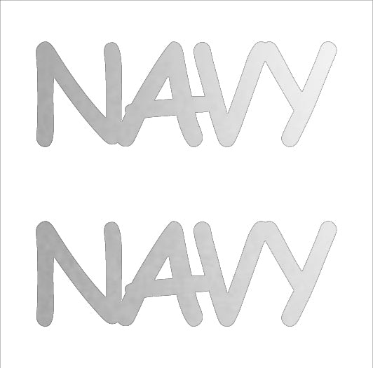 Custom-Buzz Word - NAVY Silver