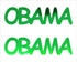 Custom-Buzz Word - OBAMA Green