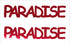 Custom-Buzz Word - PARADISE Red