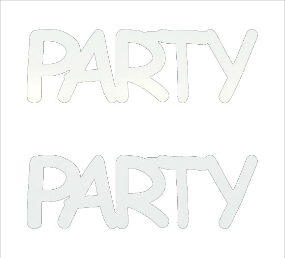 Custom-Buzz Word - PARTY White