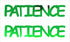 Custom-Buzz Word - PATIENCE Green