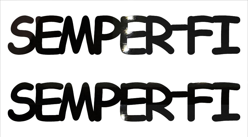 Custom-Buzz Word - SEMPER FI Black