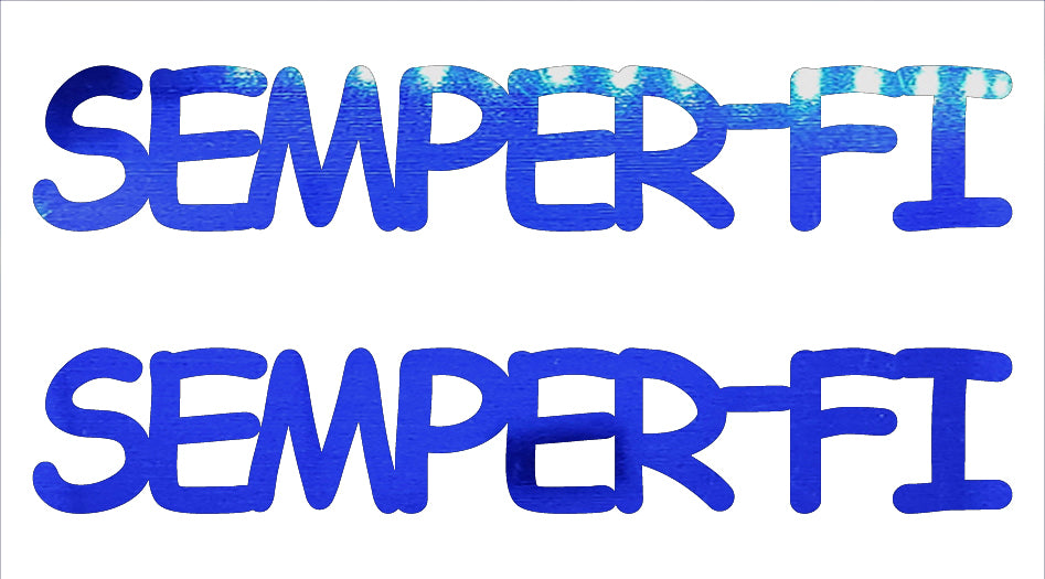 Custom-Buzz Word - SEMPER FI Blue Royal