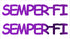 Custom-Buzz Word - SEMPER FI Purple