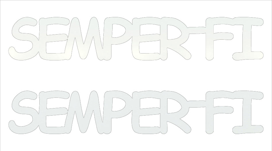 Custom-Buzz Word - SEMPER FI White