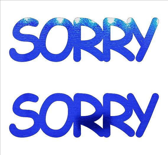 Custom-Buzz Word - SORRY Blue Royal