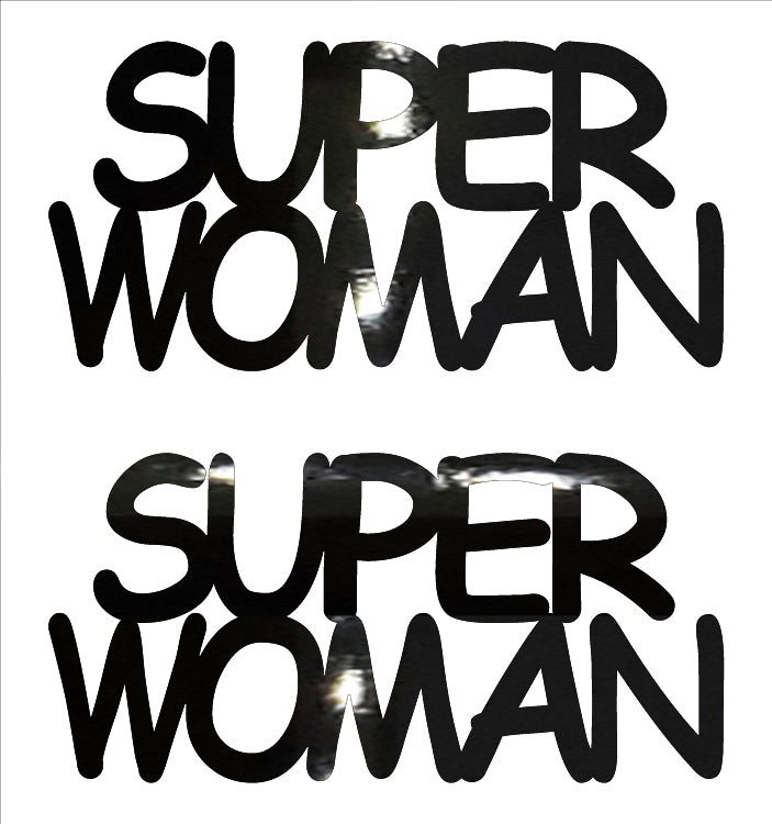 Custom-Buzz Word - SUPER WOMAN Black