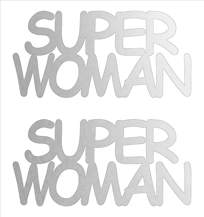 Custom-Buzz Word - SUPER WOMAN Silver