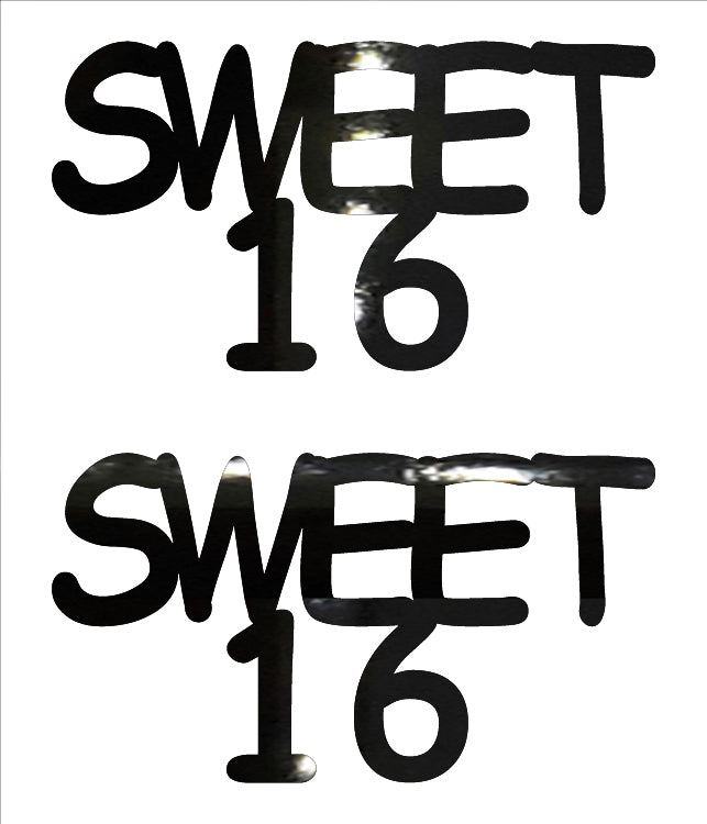 Custom-Buzz Word - SWEET 16 Black