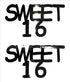 Custom-Buzz Word - SWEET 16 Black