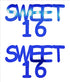 Custom-Buzz Word - SWEET 16 Blue Royal