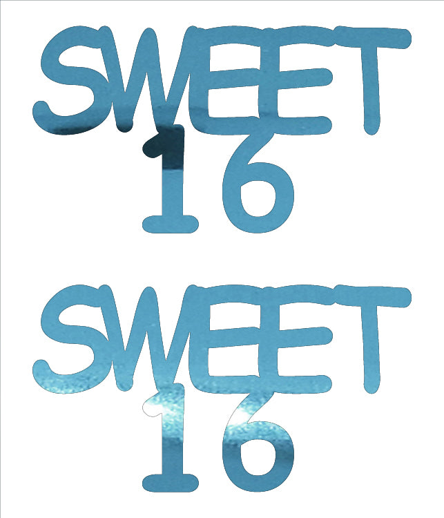 Custom-Buzz Word - SWEET 16 Blue Sky