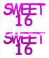 Custom-Buzz Word - SWEET 16 Fuchsia