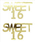 Custom-Buzz Word - SWEET 16 Gold