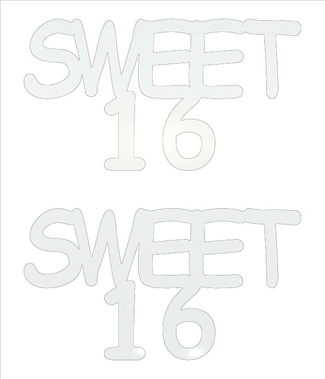 Custom-Buzz Word - SWEET 16 White