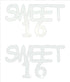 Custom-Buzz Word - SWEET 16 White