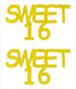 Custom-Buzz Word - SWEET 16 Yellow Paper