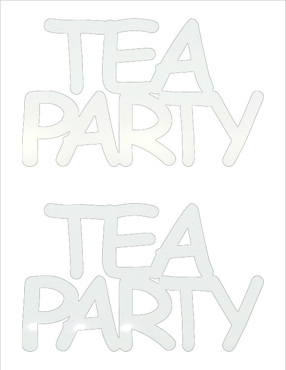 Custom-Buzz Word - TEA PARTY White